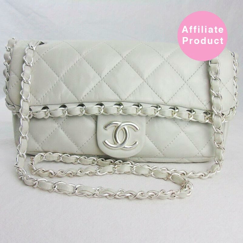 Chanel White Pearl Leather Chain Me Quilted Classic Flap Bag