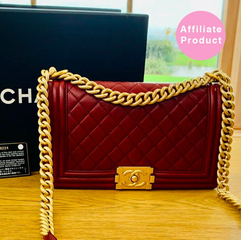 Chanel Boy Old Medium in Dark Red Caviar with Ruthenium Hardware  SOLD