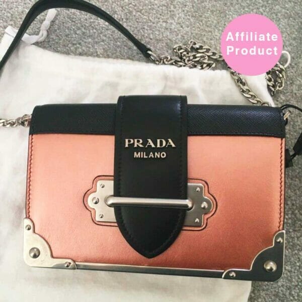 Pink metallic prada cahier bag