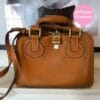 Chloe Brown Leather Bag padlock top designer deals