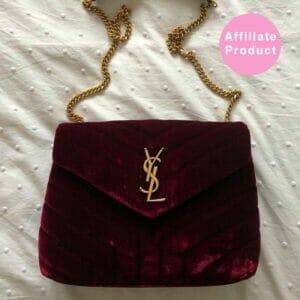 red Saint Laurent YSL red velvet loulou bag small