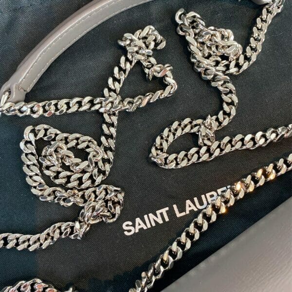 Saint Laurent Mini Grey and Silver Sunset Bag - Handbagholic