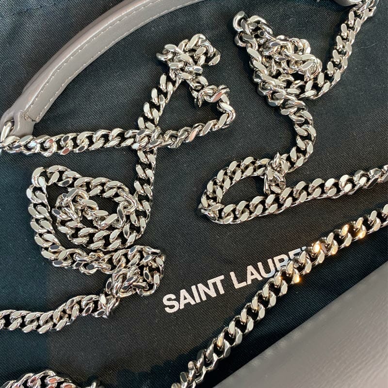 Saint Laurent Mini Grey and Silver Sunset Bag – Handbagholic