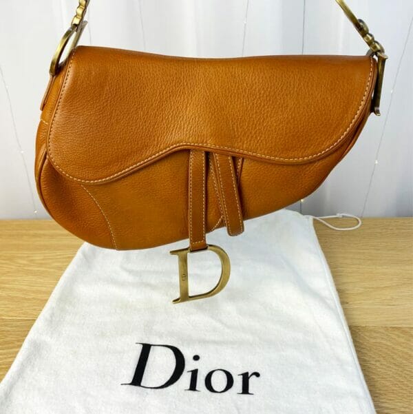 Christian Dior Saddle Bag Camel and Gold Handbagholic
