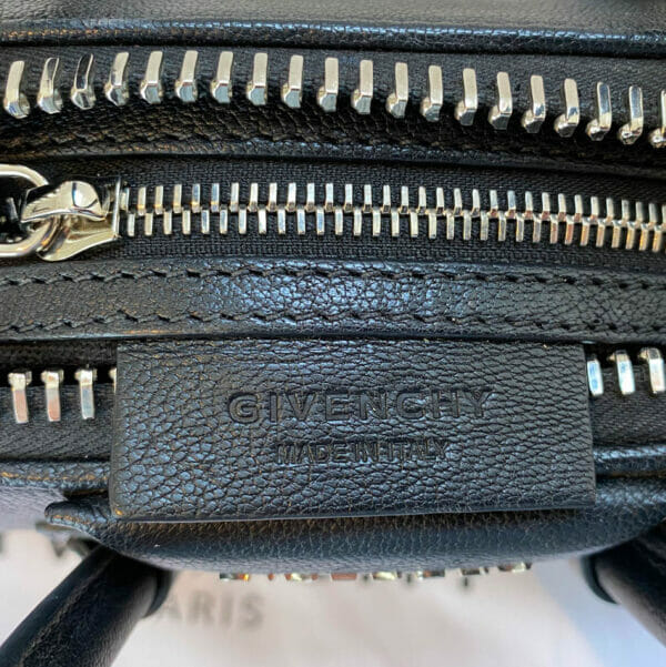 Givenchy antigona mini black calf leather tag inside