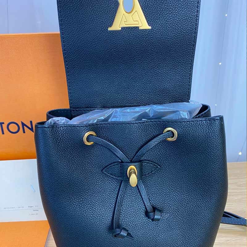 Louis Vuitton LockMe Mini Backpack Black and Gold - Handbagholic