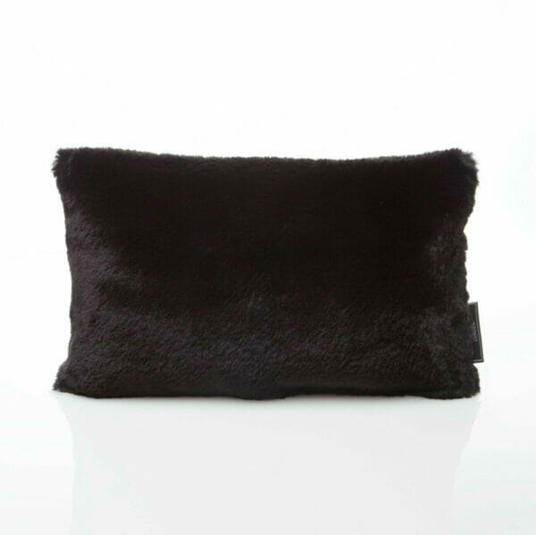 Medium Black Faux Fur Bag Pillow (20 x 33 cm) - Image 2