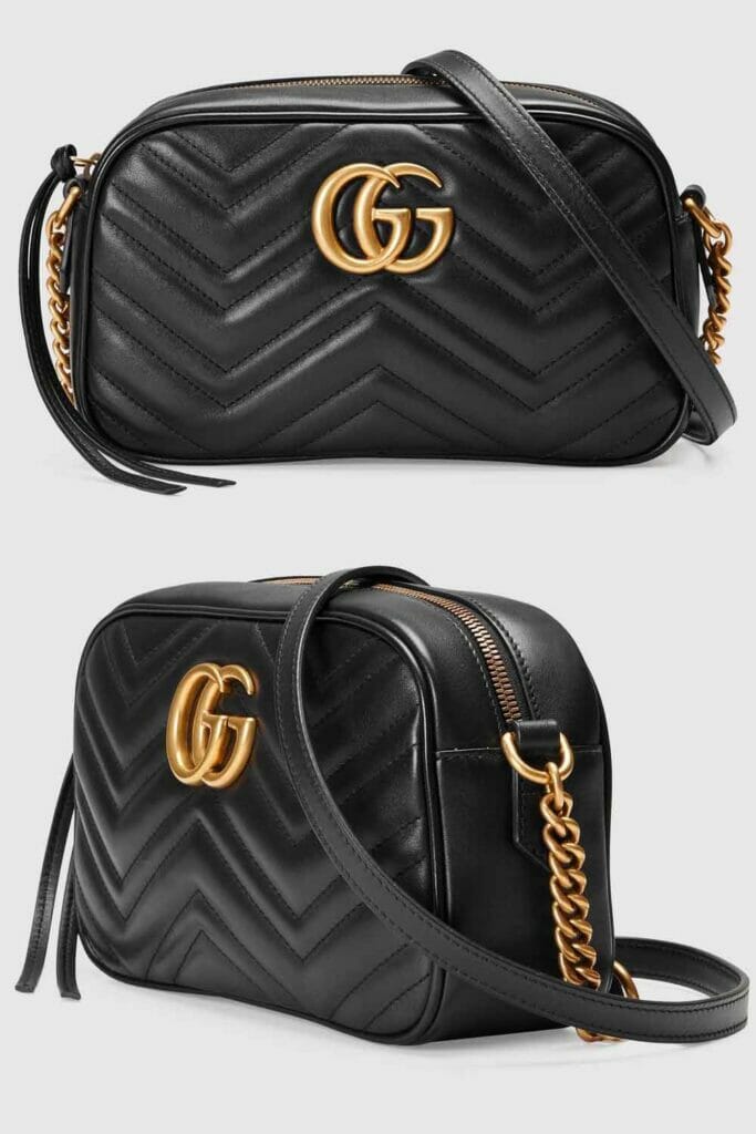Black Gucci marmont camera bag best designer handbag under 1000