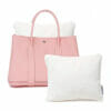 Medium white faux fur designer handbag cushion pillow hermes garden party bag