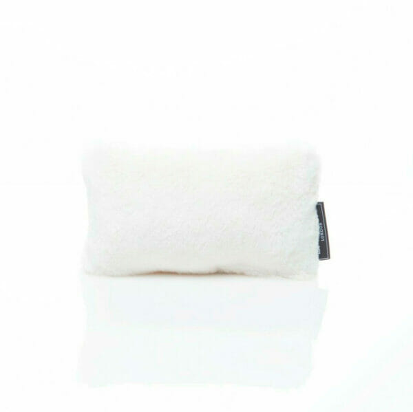 extra small white cream faux fur bag Purse Pillow