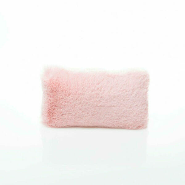 pink extra small faux fur luxury bag purse pillow