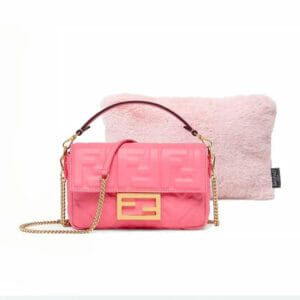 pink extra small faux fur luxury bag purse pillow fendi bag