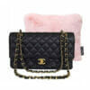 pink small faux fur bag Purse Pillow cushion chanel classic flap