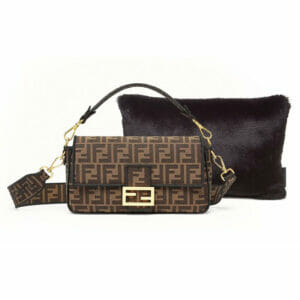 Black extra small bag Purse Pillow with Fendi bagette bag