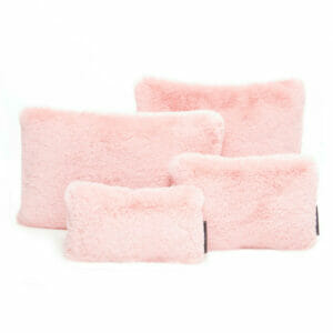 Pink faux fur set of four bag Purse Pillow