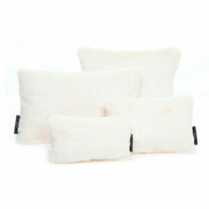 White faux fur set of four bag Purse Pillow