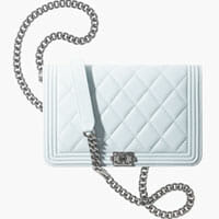Chanel Boy Wallet On Chain Light Blue