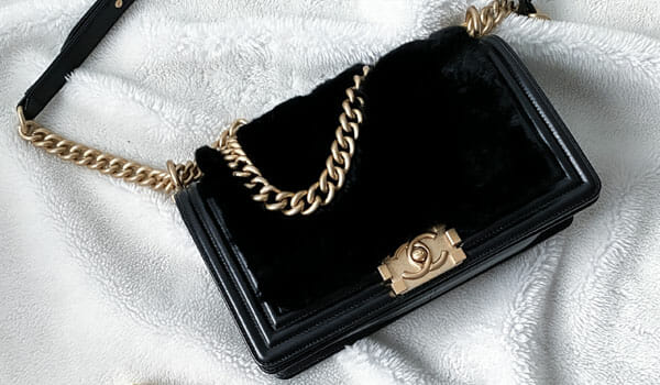 Chanel boy bag black furry old medium review handbagholic gold hardware