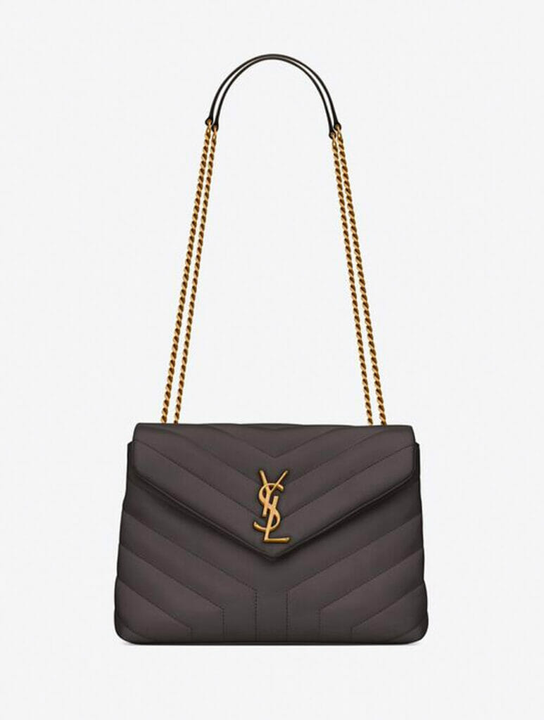 YSL Saint Laurent LouLou Bag Small in Storm grey with gold hardware
