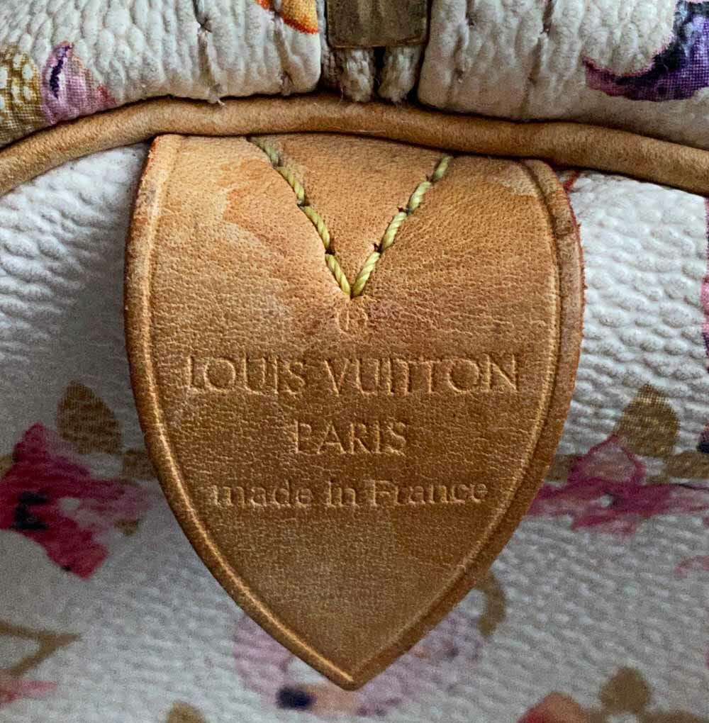 Louis Vuitton made in france stamp on a bag