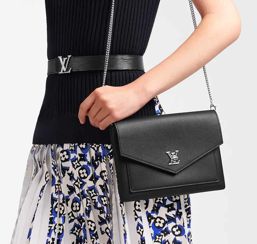 LV Louis Vuitton POCHETTE MYLOCKME black leather bag
