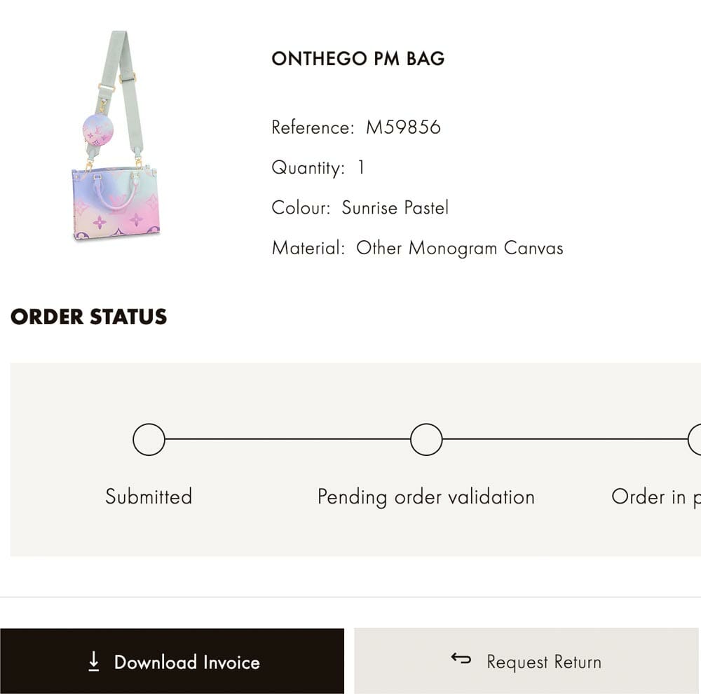 lv online receipt