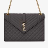 YSL Saint Laurent large envelope bag grey