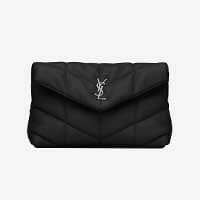 YSL Saint Laurent puffer clutch bag black