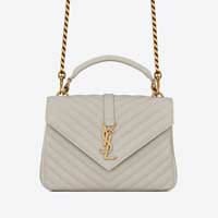 YSL Saint Laurent vintage blanc white medium college bag