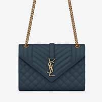 YSL Saint laurent carron blue medium envelope bag