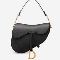 Christian Dior Black Calf Skin Saddle Bag