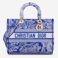 Christian Dior Large blue toile de jouy D-Lite Bag Thumbnail copy