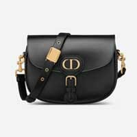 Christian Dior Medium Black Box Calf Bobby Bag