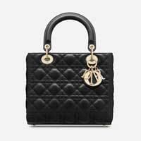 Christian Dior Medium Lady dior Black Gold Bag Thumbnail