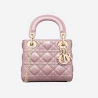 Christian Dior Pink Mini Lady Dior Gold Hardware Bag Thumbnail