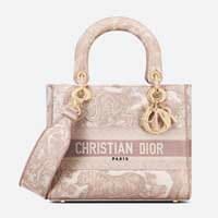 Christian Dior Toile De jouy Pink D-Lite Lady Dior Bag Thumbnail