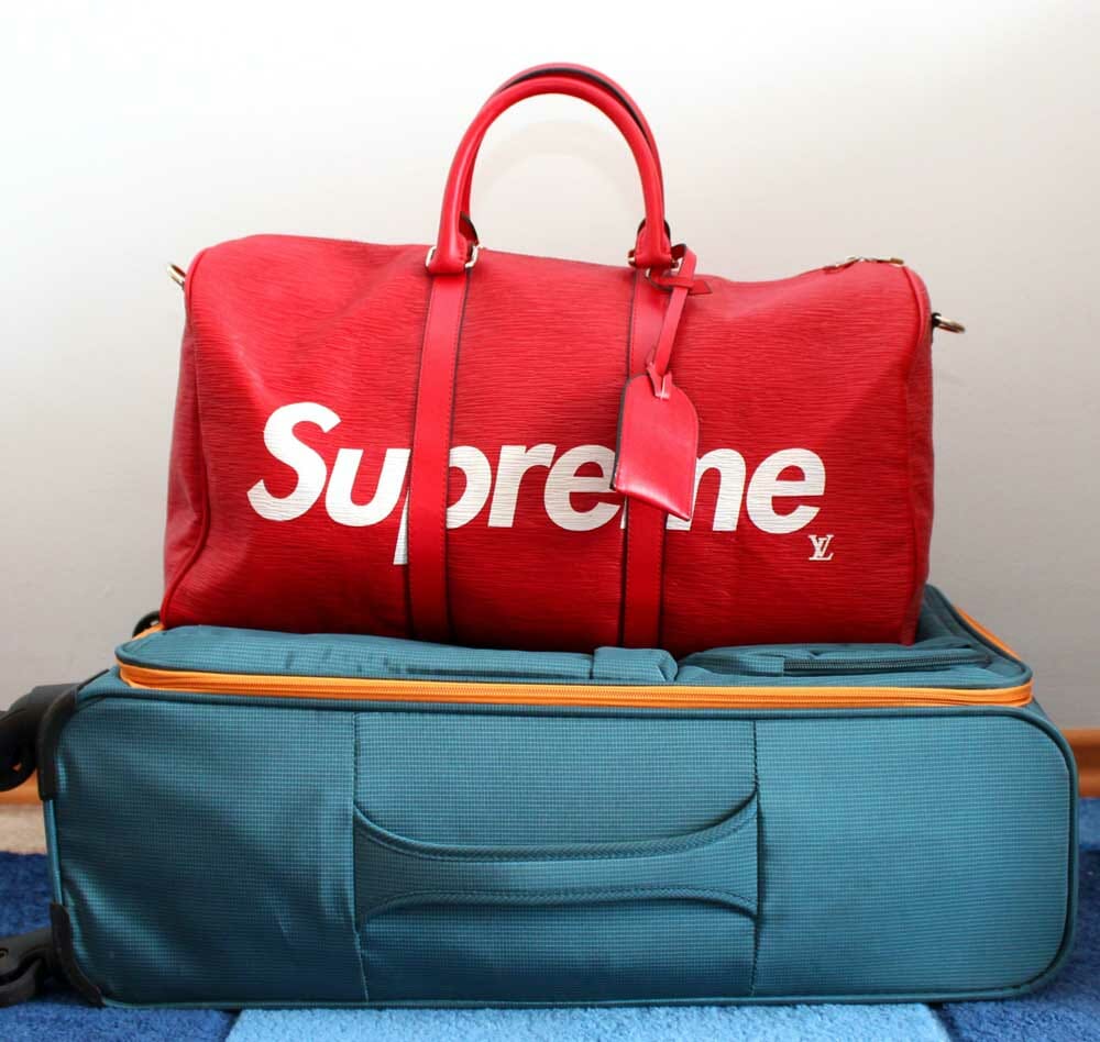 IS Supreme Louis Vuitton? Red LV and Supreme Collaboration Keepall