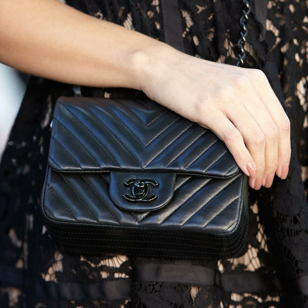 Small classic handbag Grained calfskin  goldtone metal black  Fashion   CHANEL