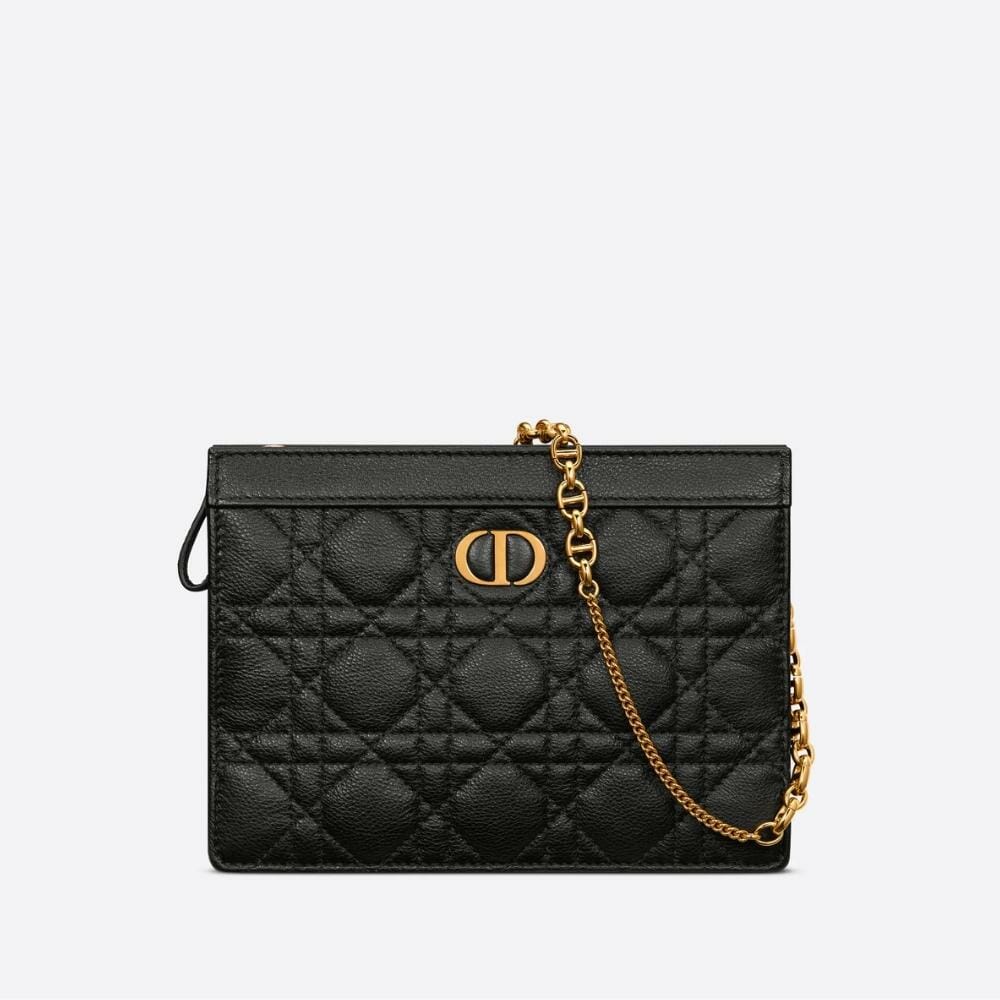 Dior Caro Zipped Pouch with Chain