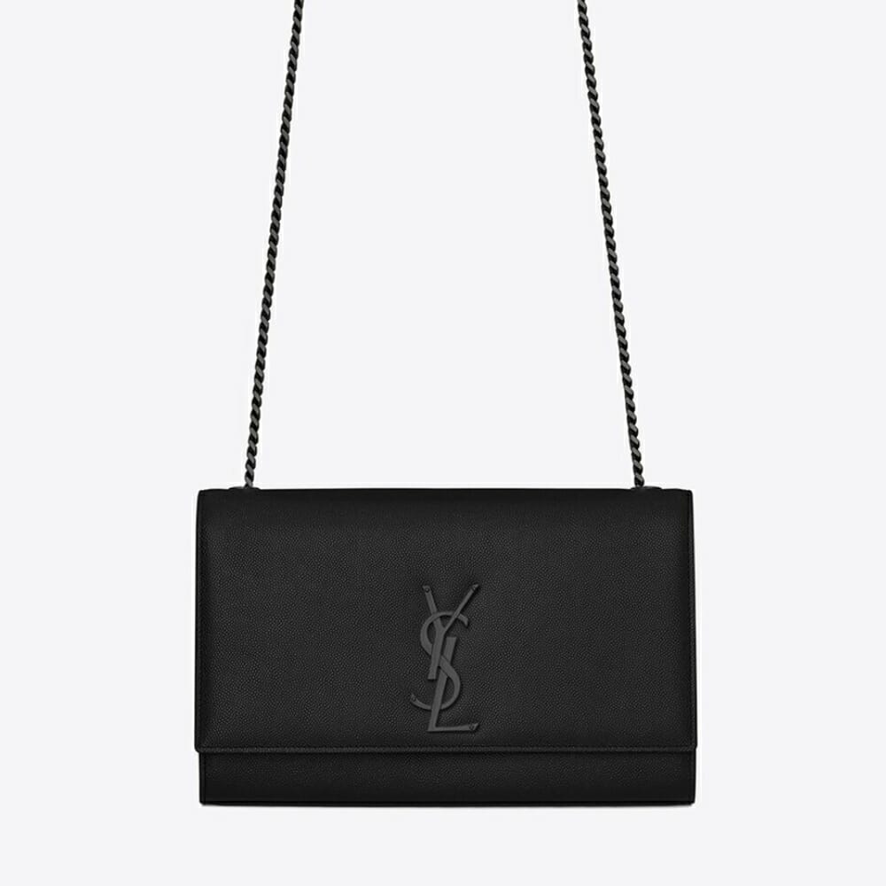 YSL Kate Medium Chain Bag In Grain De Poudre Embossed Leather