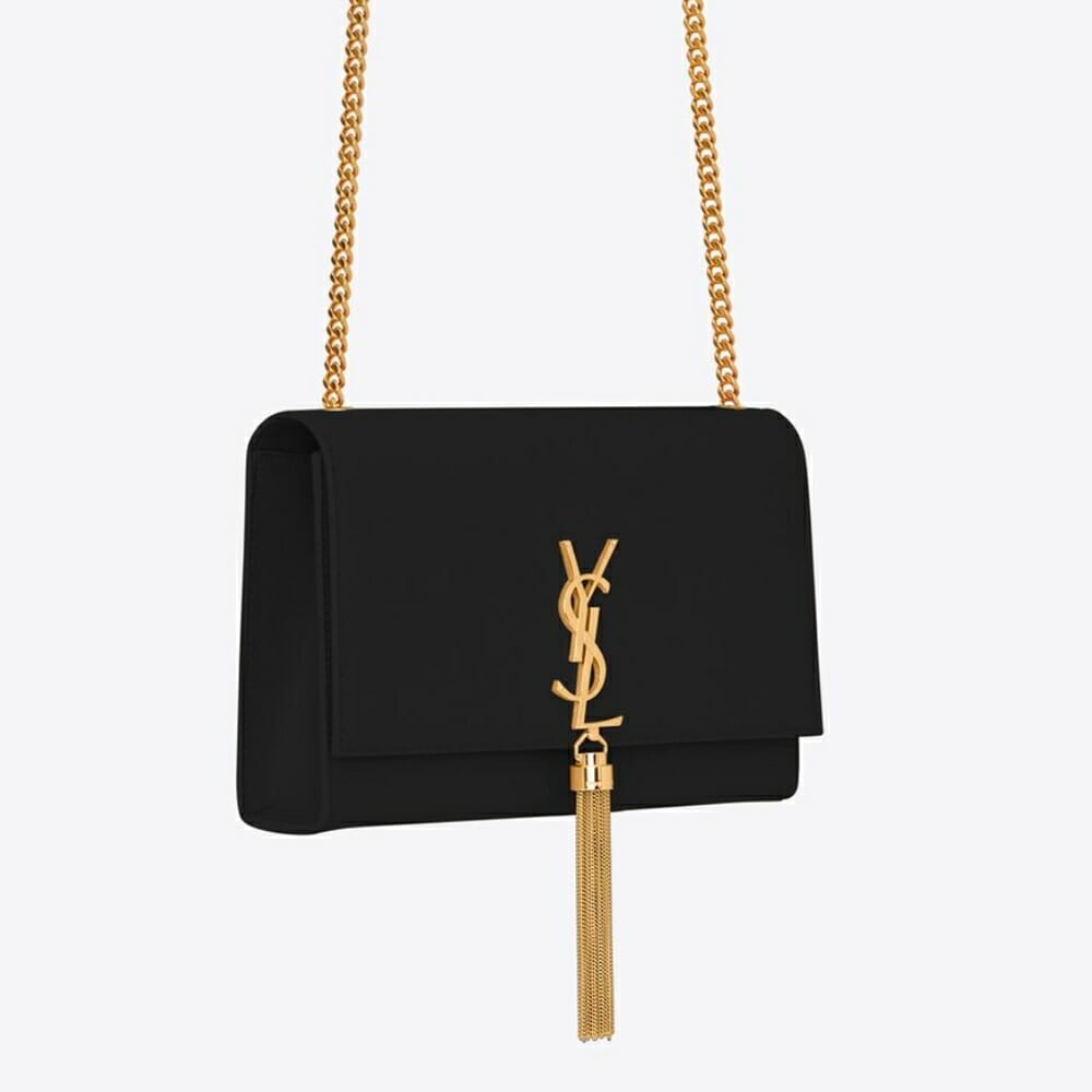 YSL Kate Medium Chain Bag with Tassel Black