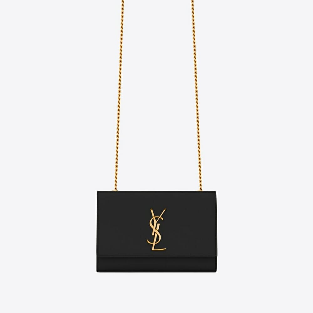 YSL Kate Small Chain Bag In Grain De Poudre Embossed Leather
