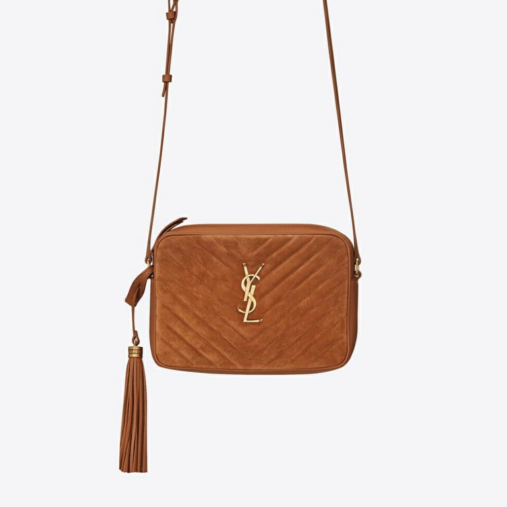 YSL Lou Camera Bag In Quilted Suede And Smooth Leathe