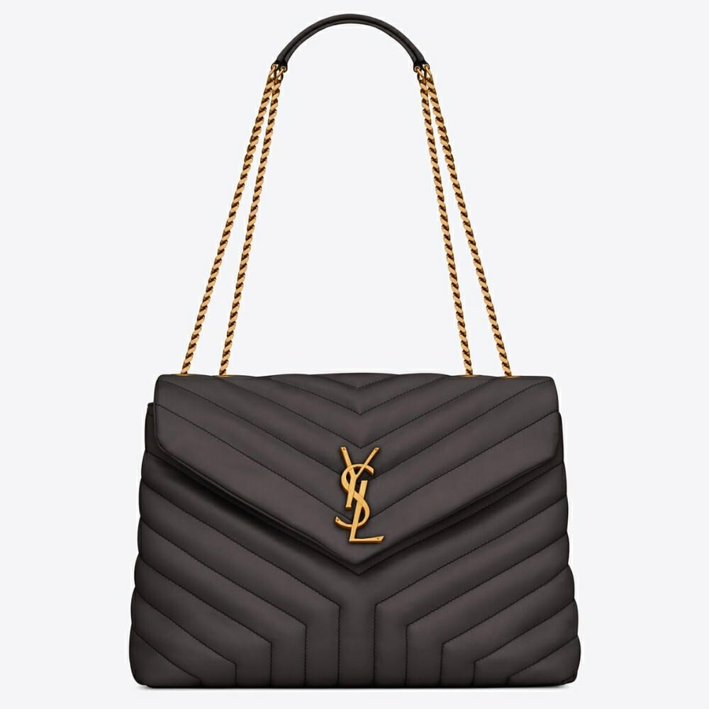 YSL LouLou Medium Bag in Storm Leather
