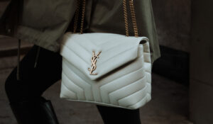 white YSL Saint Laurent small LouLou leather bag gold hardware