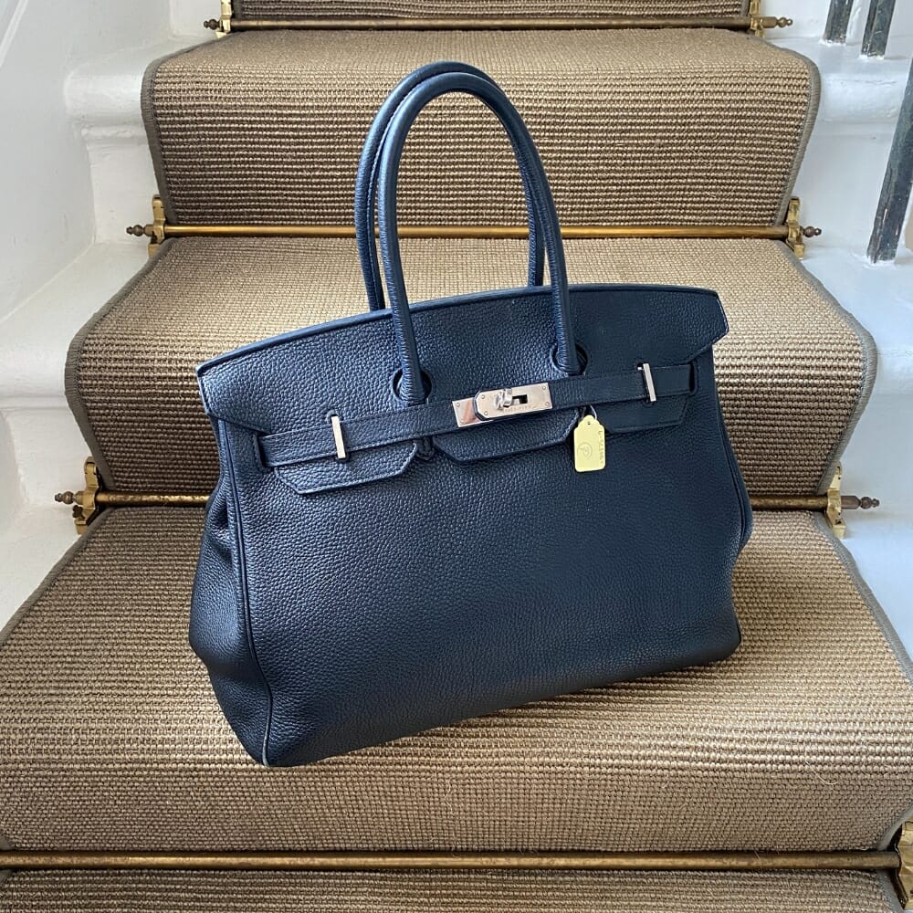 Hermes Birkin 35 Black leather palladium hardware 