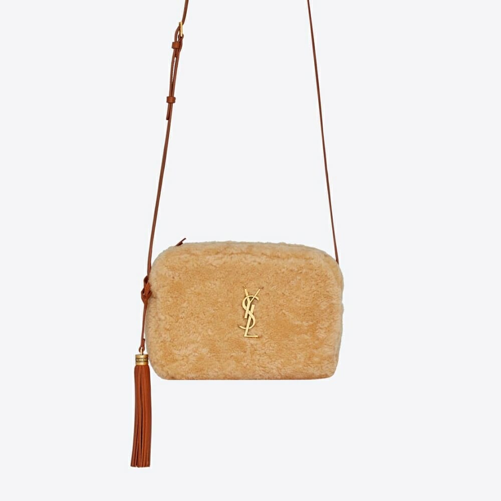 YSL Lou Camera Bag in Shearling