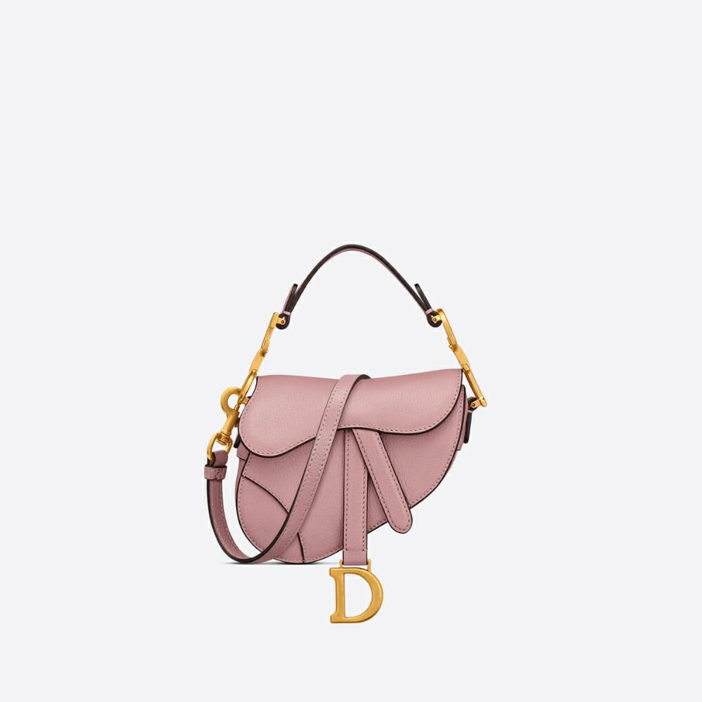 Dior Micro Saddle Bag Antique Pink Goatskin 