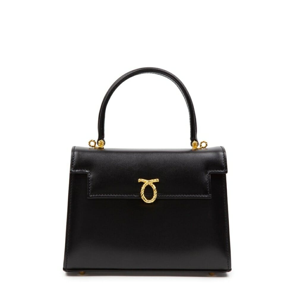 Launer London Judi Handbag In Black Smooth Calf Skin