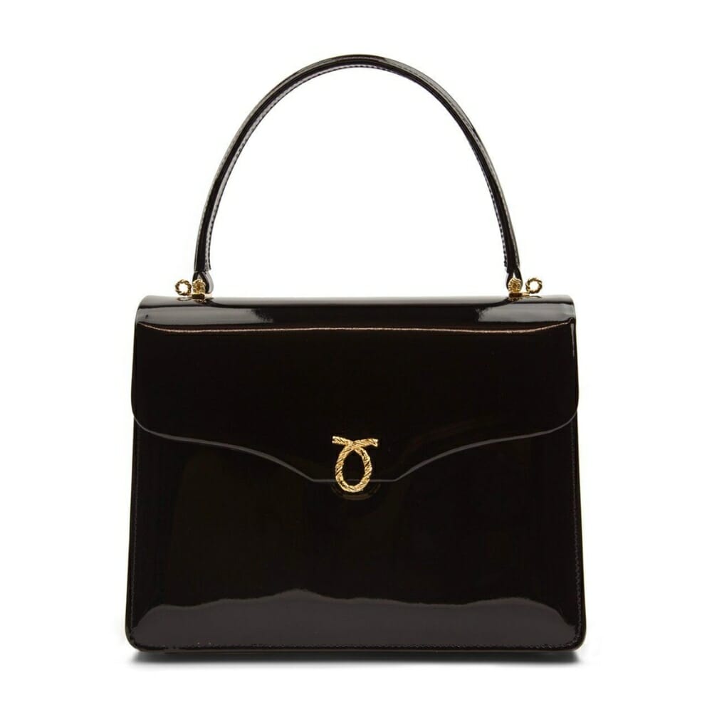 Launer London Royale Black Patent Handbag